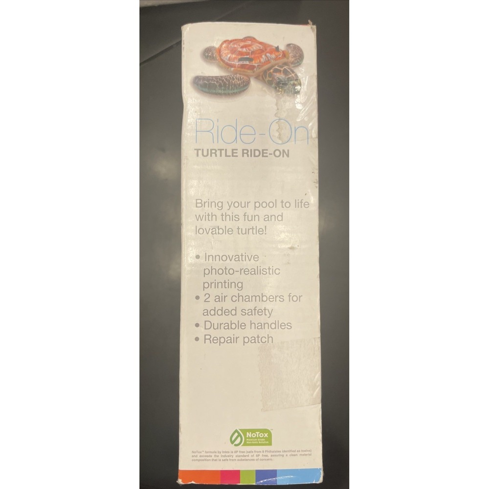 INTEX Turtle Ride-On Pool Inflatable 59"x 50" Float NIB Hard To Find Brown Shell - Picture 4 of 5